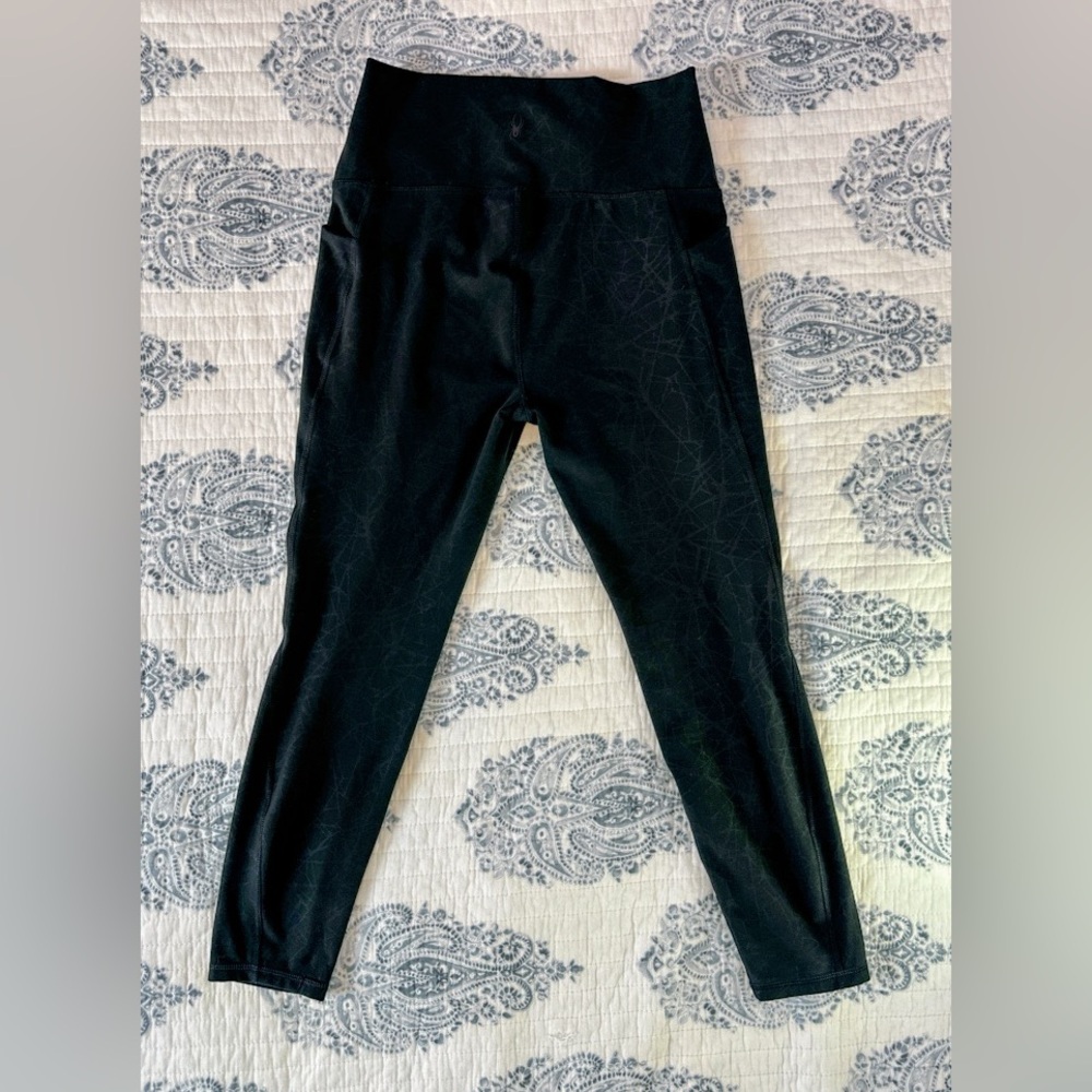 Spyder Active Leggings Women Black Excellent High Waisted Spiderweb